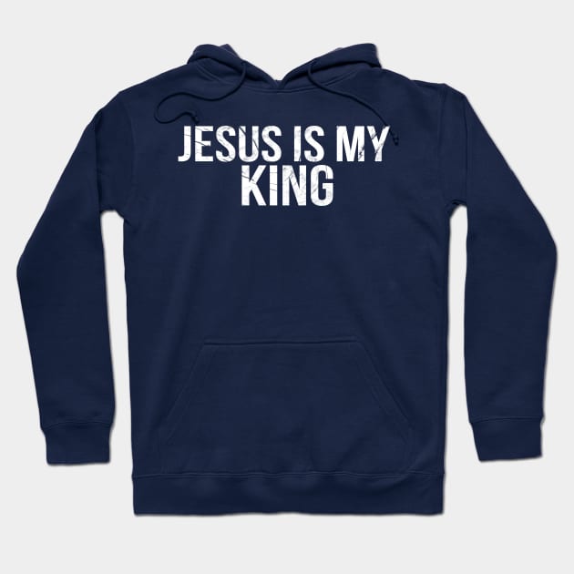 Jesus Is My King Cool Motivational Christian Hoodie by Happy - Design